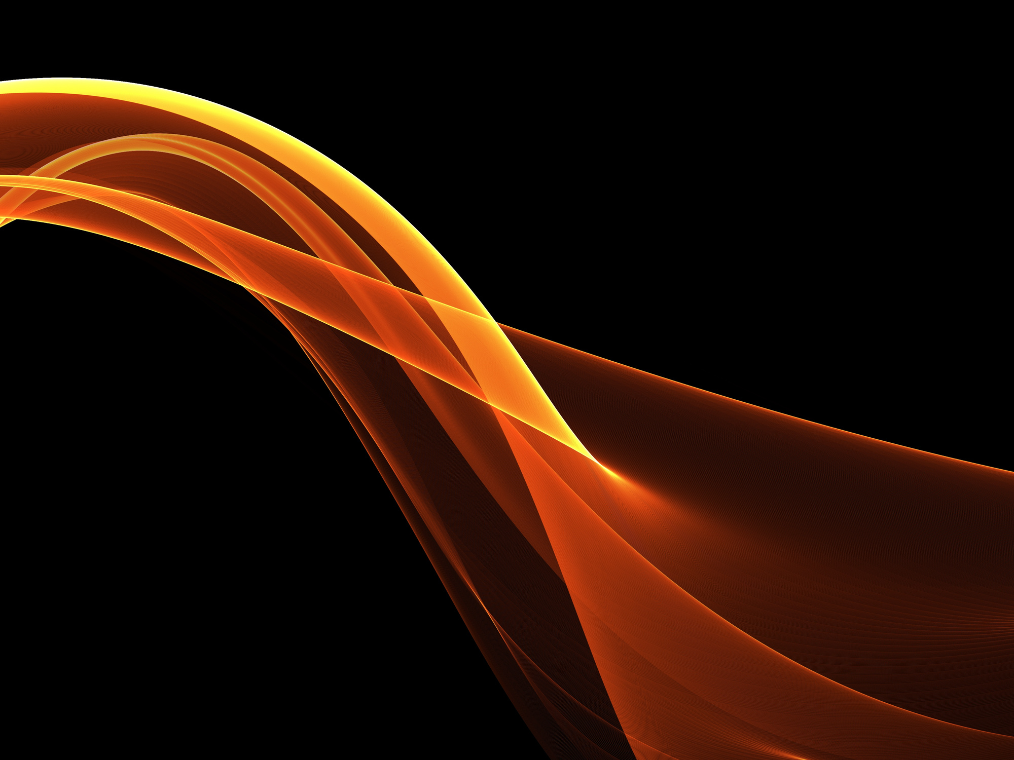 Abstract wave orange and black background